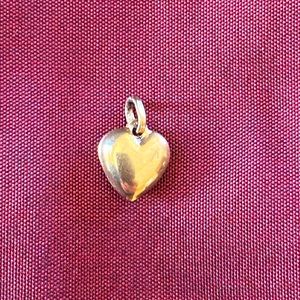 Sweet Gold Small Puffed Heart Charm / Pendant
